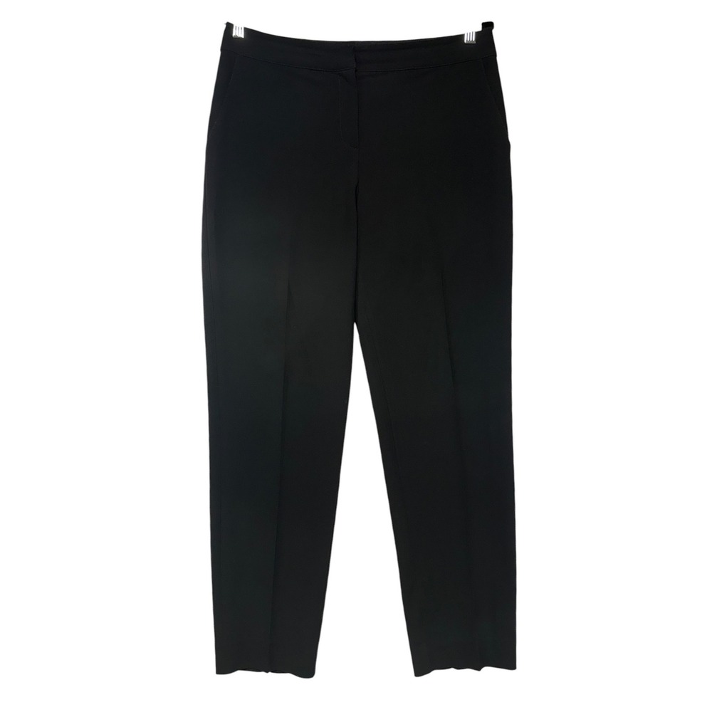 St. John Caviar Women Black Straight Leg Dress Pants Trousers Sz 8 Quiet Luxury